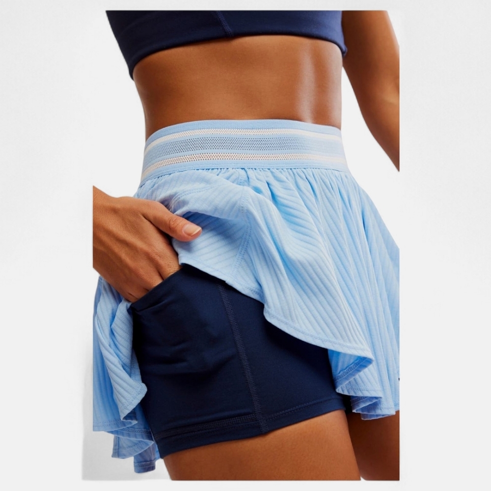 Free People Light Blue Sultry Skort - Picture 2 of 3